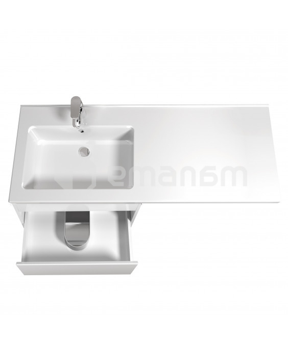 აბაზანის ტუმბო ხელსაბნით მარცხენა WING 60-W L white Rodeo-120 L სარეცხი მანქანისთვის