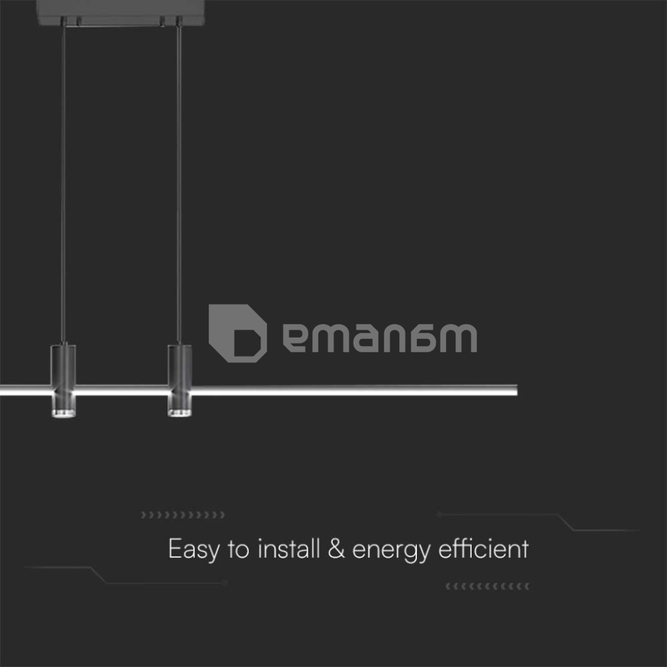 განათება LED V-TAC 19W 3000K 2160Lm შავი ფერი 10060