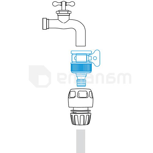 კონექტორი შლანგის ცალუღით GF GF80043446 12-18 მმ