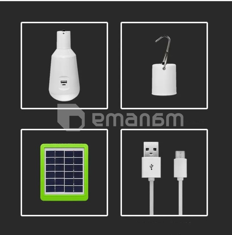 შუქდიოდური ნათურა ავარიული ფუნქციით და მზის პანელით V-TAC 2857 7W E27