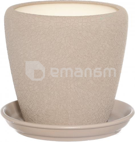 კერამიკული ქოთანი დასადგამით გრაცია №3 აბრეშუმი კაპუჩინო