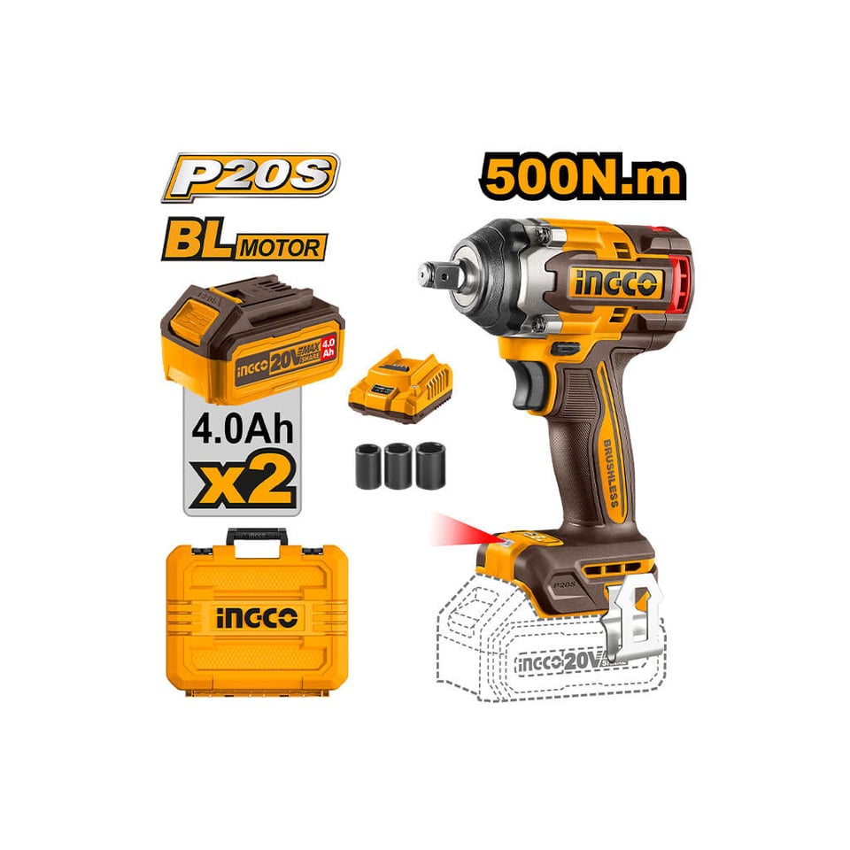 ელექტრო ქანჩის მოსახსნელი 20V Li-Ion Proline INGCO CIWLI2050