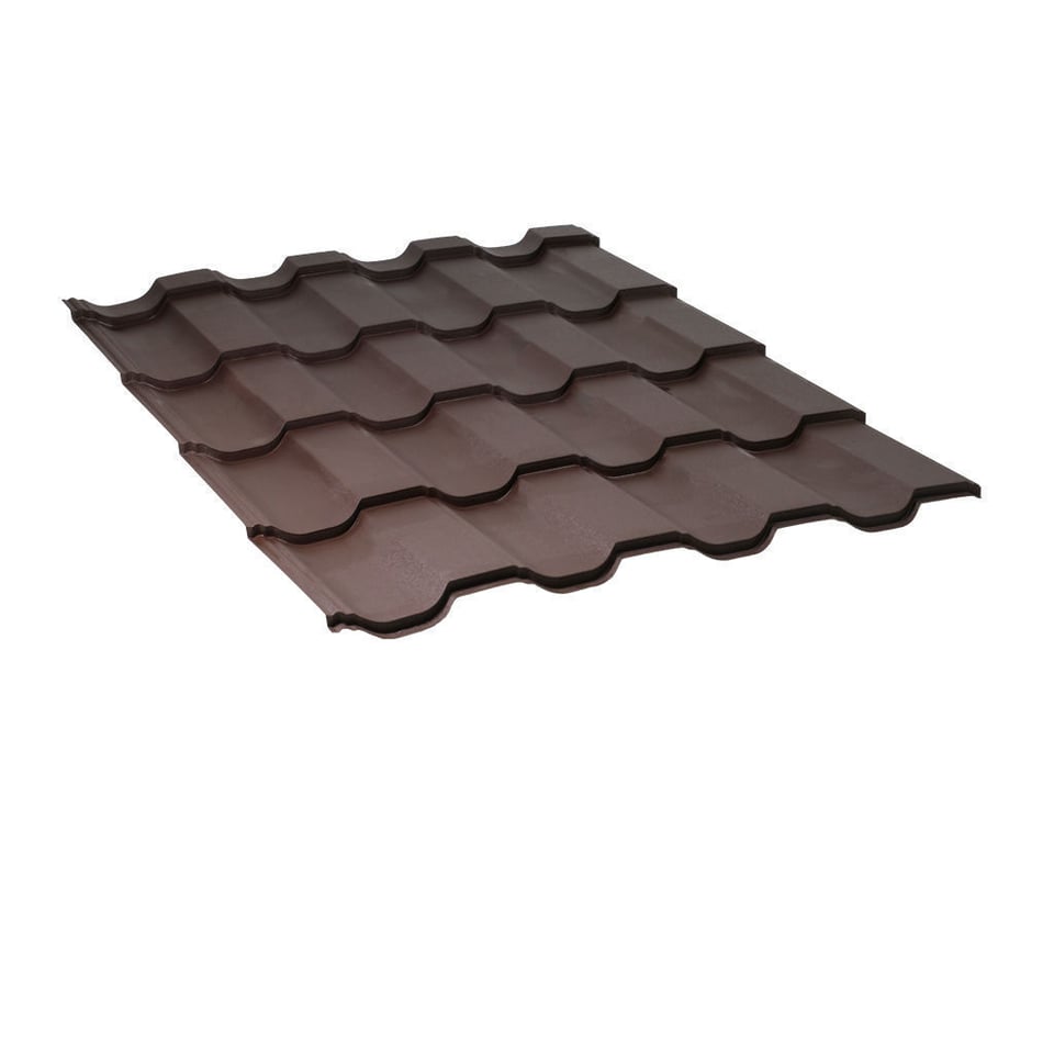 მეტალოკრამიტი ფერადი თუნუქის სახურავი მოდერნი 0.45X1200 ხაოიანი RAL 8019 NOVA