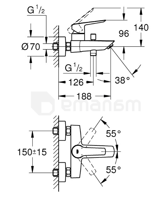 აბაზანის ონკანი Grohe START OHM EXP 32278002