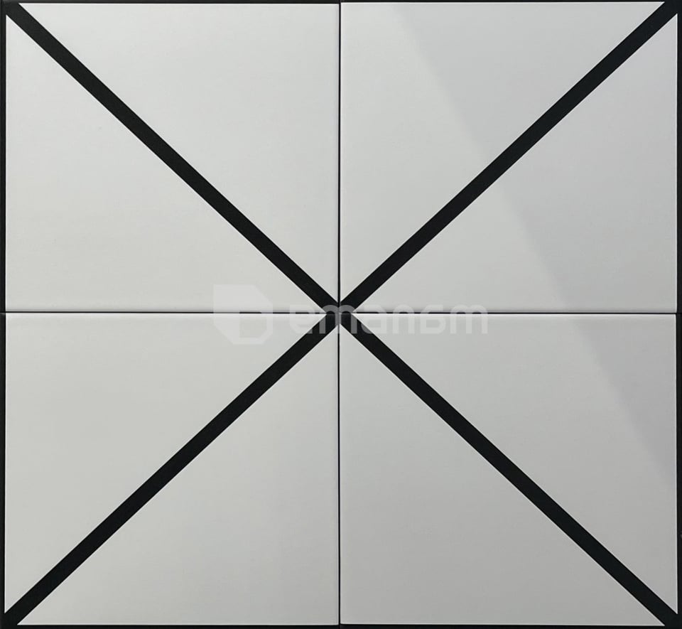 კერამოგრანიტი Mercury White With Black Line 20X20სმ