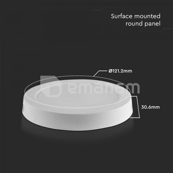 ლედ პანელი V-TAC 6W 4000K ზედაპირზე სამონტაჟო მრგვალი  7871