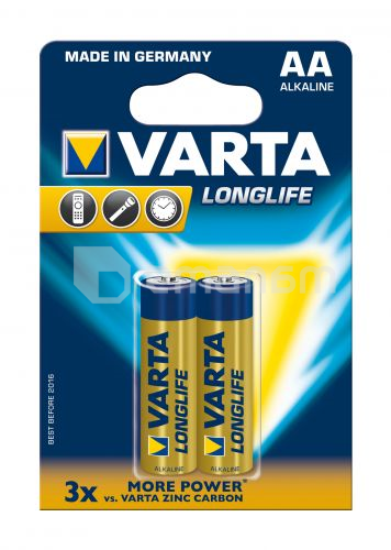 ელემენტი VARTA Alkaline Long Life AA 1.5 V 2 ც