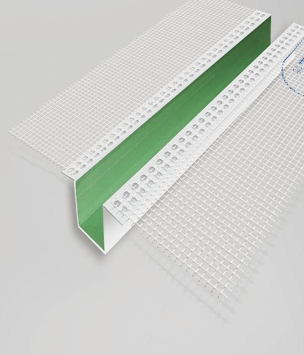 PROFIGIPS - PVC დეკორატიული პროფილი პენოპლასტისთვის ბოჭკოვანი ბადით 1, 3მ.