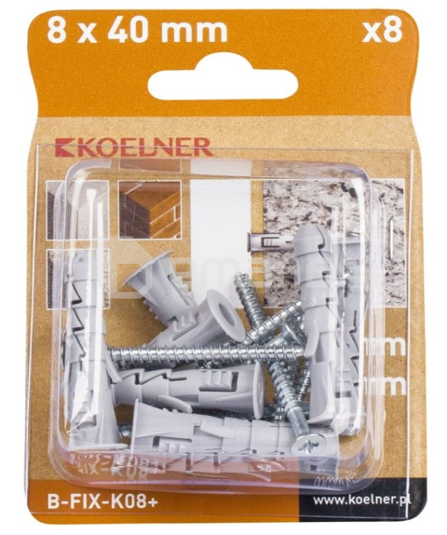 დიუბელი Koelner 8 ც B-FIX-K08+  5x45mm ბლისტი