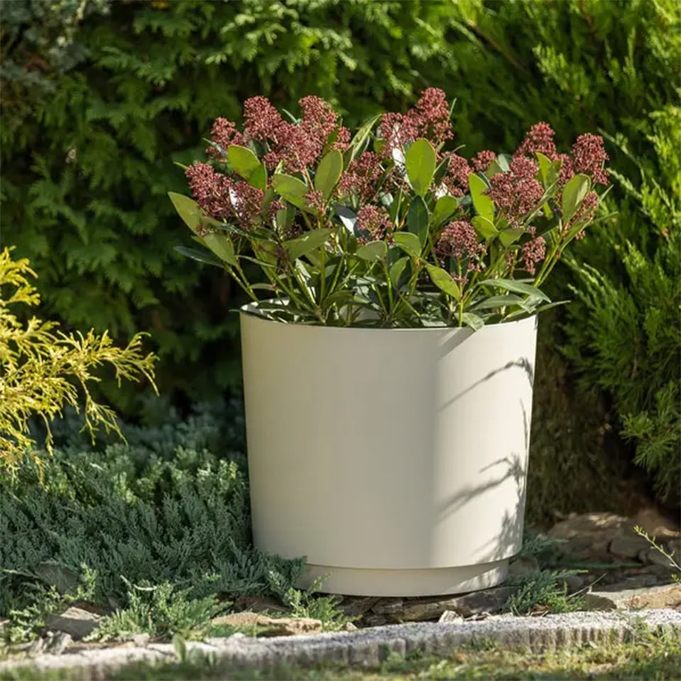 ქოთანი ყვავილის Lamela AURA 280 recycled planter with stand - beige 13L