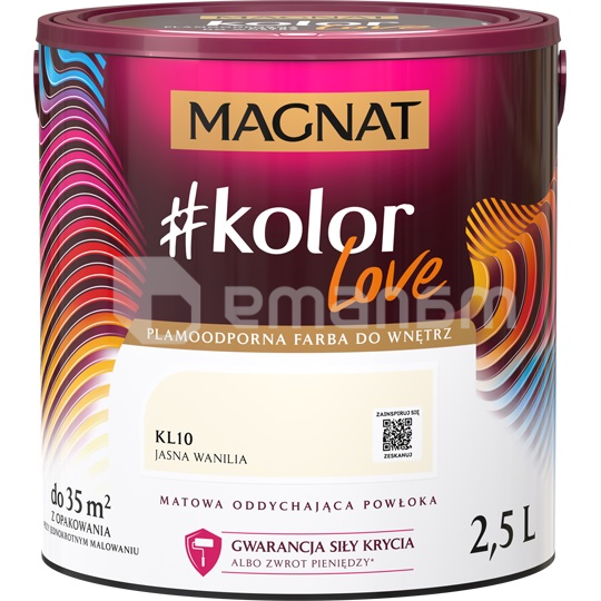 საღებავი ინტერიერის Magnat Kolor Love 2.5 ლ KL10 მსუბუქი ვანილი