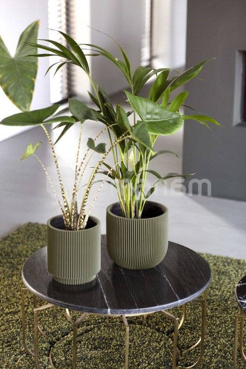ქოთანი ყვავილის Capi Europe Vase cylinder Groove 19x21სმ მწვანე