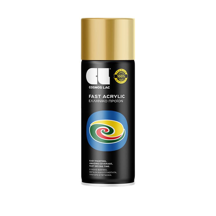 ლაკ-სპრეი საღებავი Cosmos Lac FAST ACRYLIC ღია ოქროსფერი 400 მლ