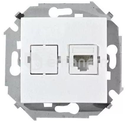 როზეტი კომპიუტერის Simon 1591598-030 RJ-45 1 განყოფილებიანი თეთრი