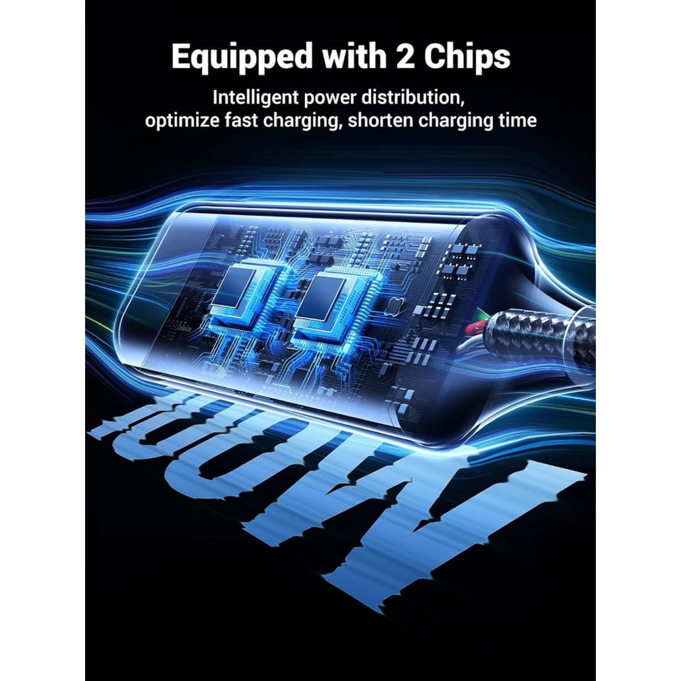 USB კაბელი UGREEN US561 (35087), 100W, Type-C to Type-C, 1.5m, Grey