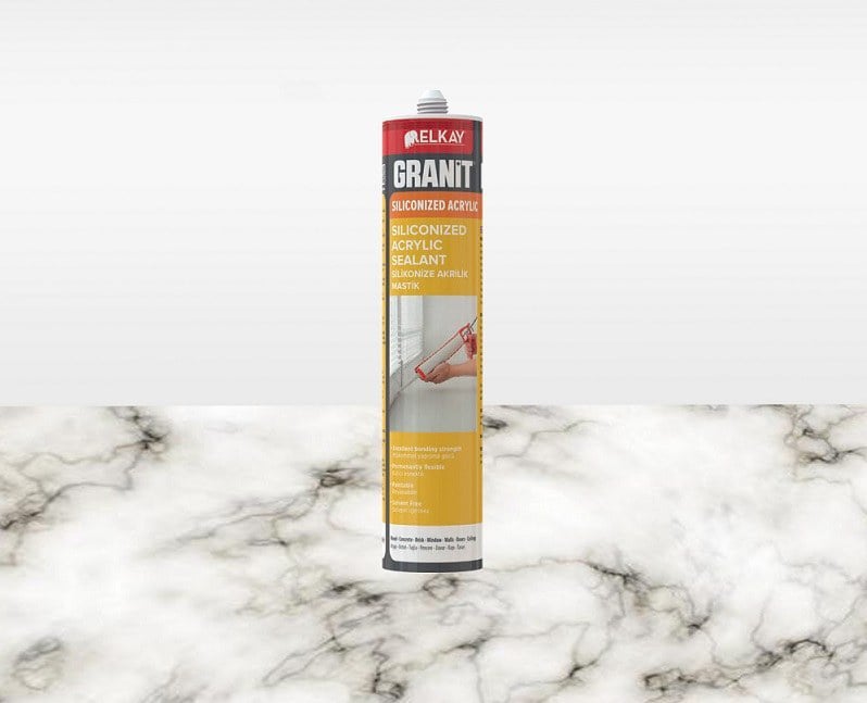  სილიკონი გამჭვირვალე (თეთრი), (მინაზეც).SAS500   Granit Siliconized Acrylic 