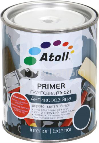 გრუნტი ანტიკოროზიული Atoll ГФ-021 2.8 კგ თეთრი