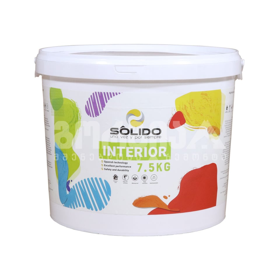 საღებავი ინტერიერის აკრილის 1/7,5კგ   SOLIDO თეთრი