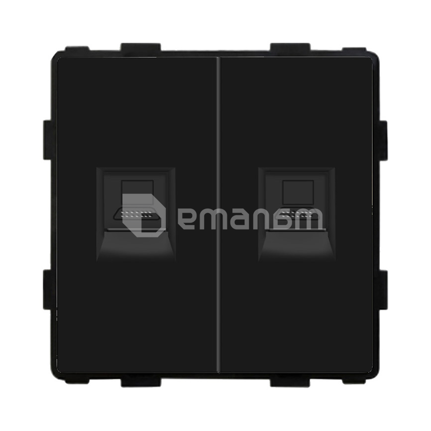 როზეტი ჩარჩოს გარეშე Socket Style 2 CAT6 RJ45 Internet შავი