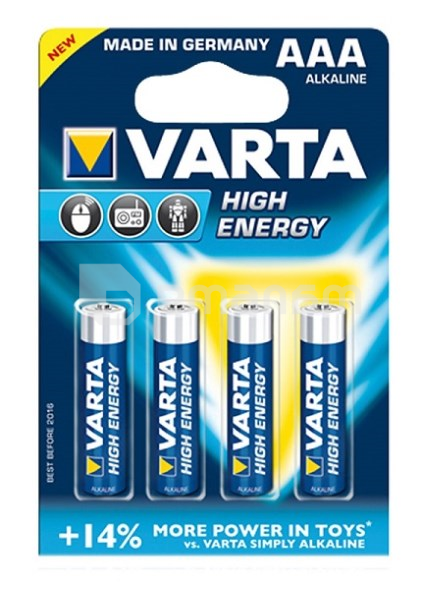 ელემენტი VARTA High Energy AAA Alkaline 4 ც