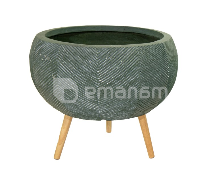 ქოთანი კერამიკული Mega Collections Lowa Leggs Bullet Bowl Cypress Wash 41x42,5სმ 27ლ