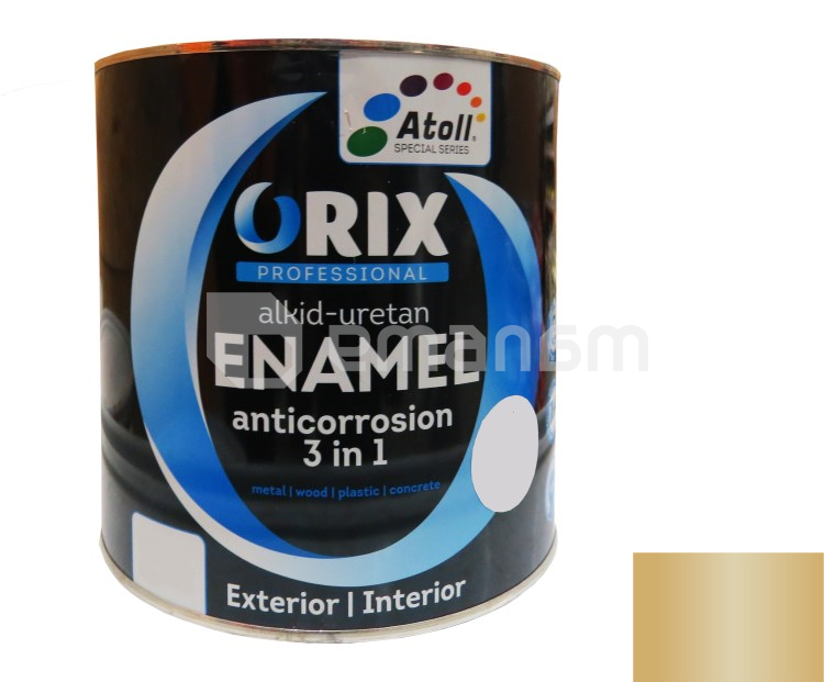 ემალი ანტიკოროზიული Atoll Orix Color 3 in 1, 0.7 ლ ოქროსფერი RAL 1036