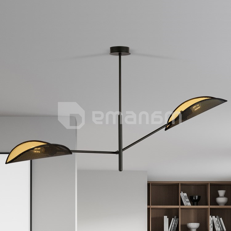 ჭაღი EMIBIG VENE 2 E14 2x MAX 40W შავი ოქროსფერი