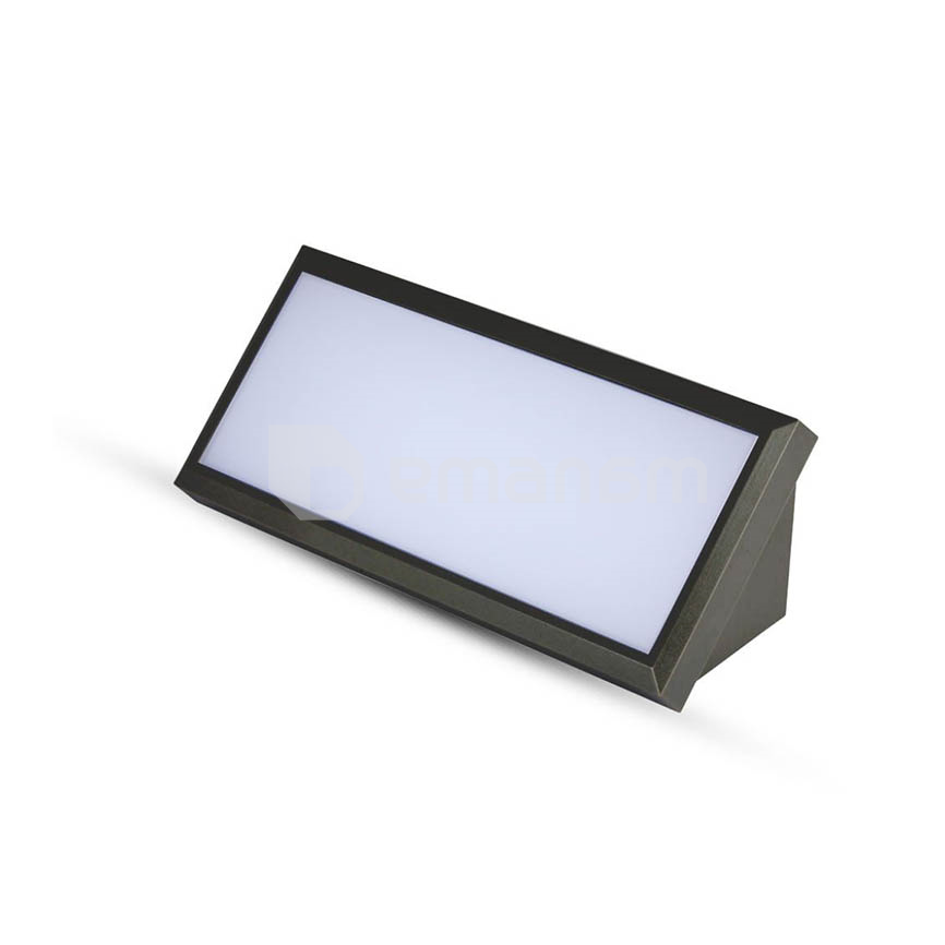 ლედ კედლის სანათი V-TAC 12W 4000K 1250Lm შავი IP65 6808