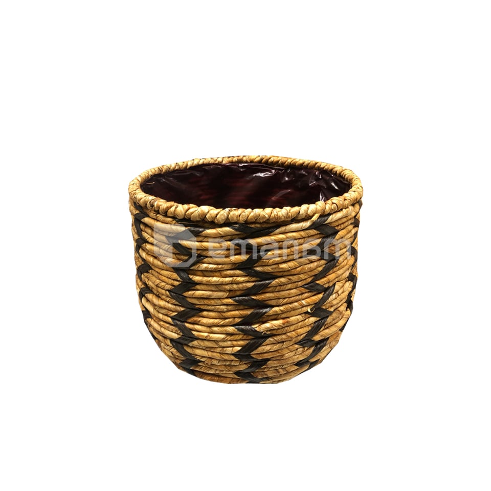 ქოთანი მოწნული Mega Collections Loftier ZigZag Brown D18H44