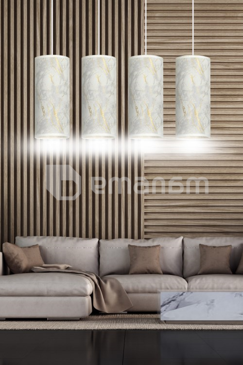 საკიდი EMIBIG Karli 4 E27 4x MAX 60W მარმარილო თეთრი