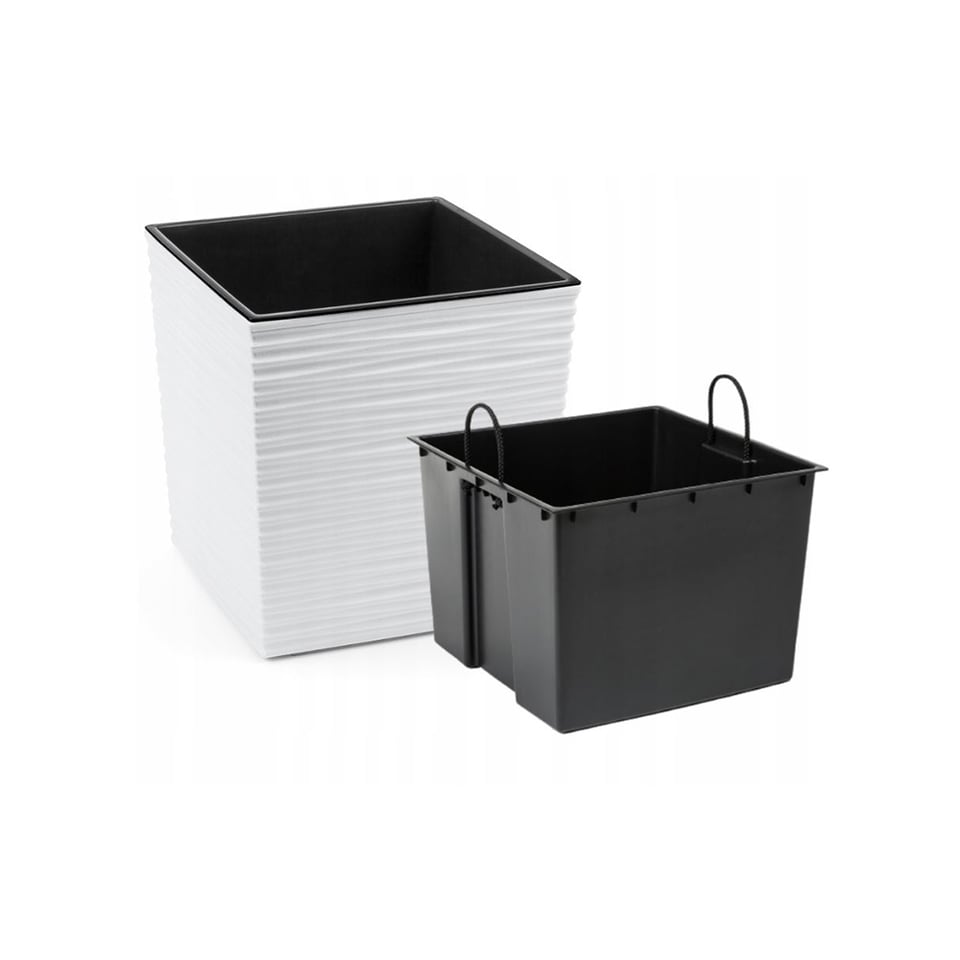 ქოთანი ყვავილის Lamela JUKA chisel planter white 25x25 სმ
