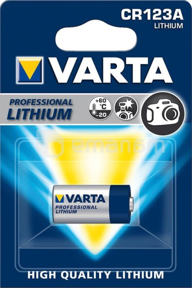 ელემენტი ლითიუმის VARTA CR123A 3V 1 ც