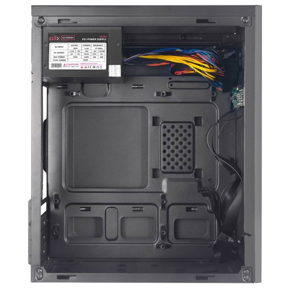 ქეისი ALLX AX-B1745 Computer Case With Power Supply 500W Micro-ATX, ITX, USB 1.1, Audio, Black