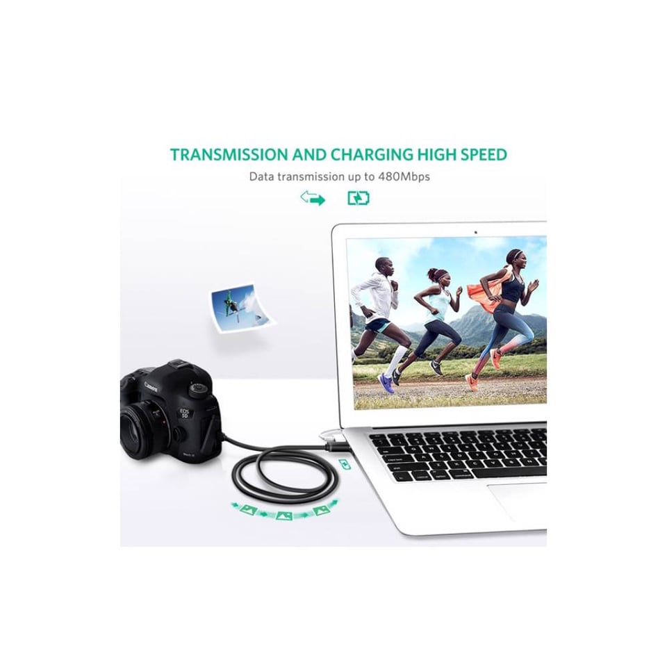 USB კაბელი UGREEN US132 (10386) USB 2.0 A Male to Mini 5 Pin Male Cable 3m (Black)