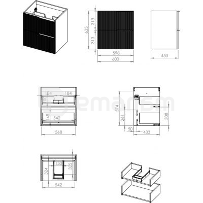 აბაზანის ავეჯი Elita  ''SOHO 60'' Black Matt (შავი,მქრქალი,დასაკიდი)