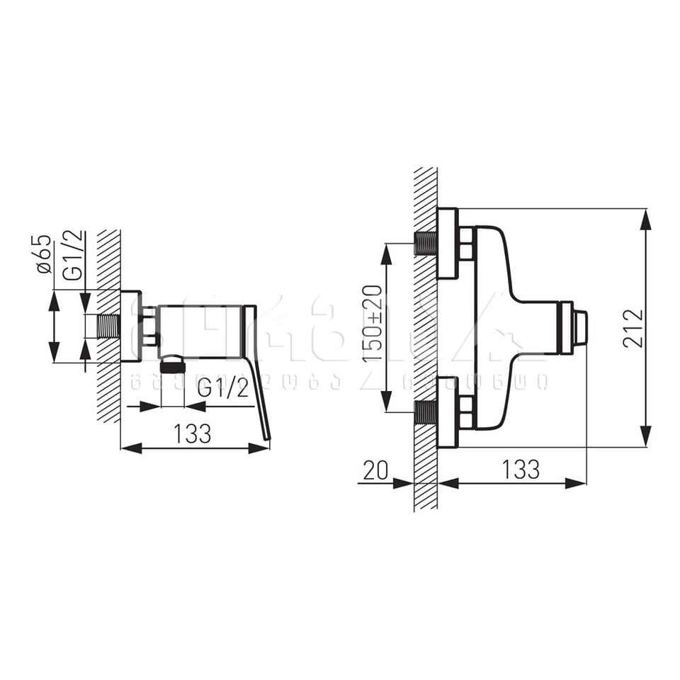 საშხაპეს შემრევი შავი STRATOS BSC7BL