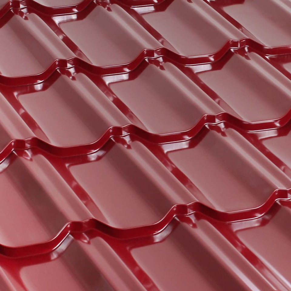 მეტალოკრამიტი ფერადი თუნუქის სახურავი 0.45X1200  პრიალა RAL 3005 (სამხრეთ კორეა) NOVA