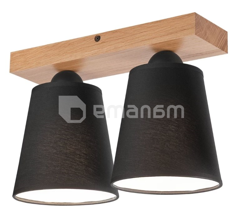 ჭერის სანათი Lamkur LULA 2 Е27 მუხა შავი 47706