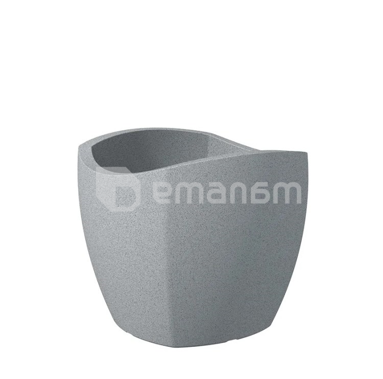 ქოთანი ყვავილის პლასტმასი Scheurich STONY GREY 50/256 WAVE GLOBE CUBO