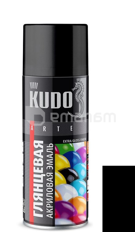 აეროზოლი ემალი Kudo  RAL9005 პრიალა შავი  520 მლ