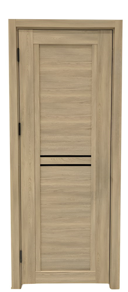 კარის ბლოკი ZPC PVC BARN B06 ევროპული მუხა 36x700x2150 მმ შუშა შავი