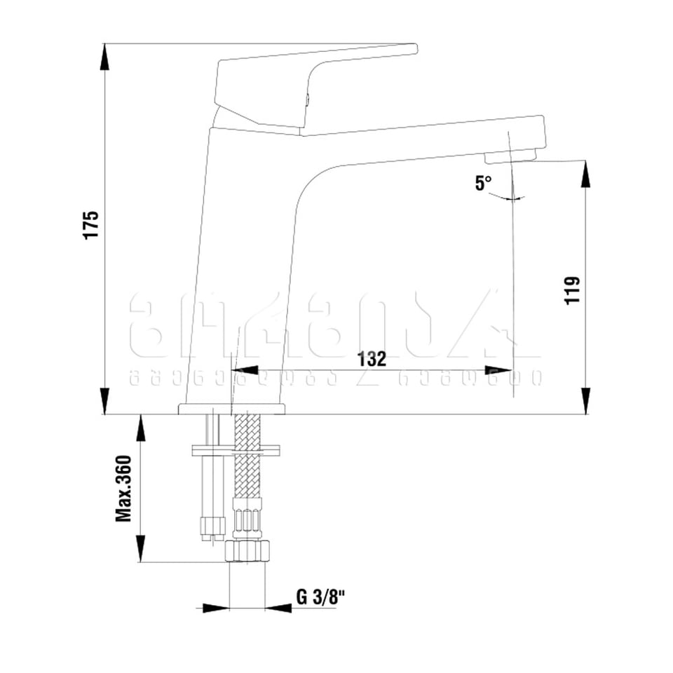 ხელსაბანის შემრევი 104808989GE1 თეთრი Tiera
