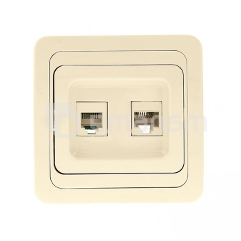 როზეტი EKF RJ-45+Phone ბეჟი