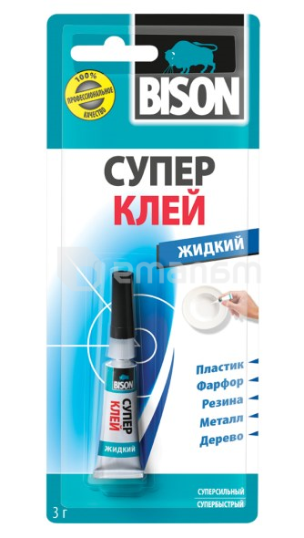 თხევადი სუპერ წებო Bison Super Glue Liquid 3 გ