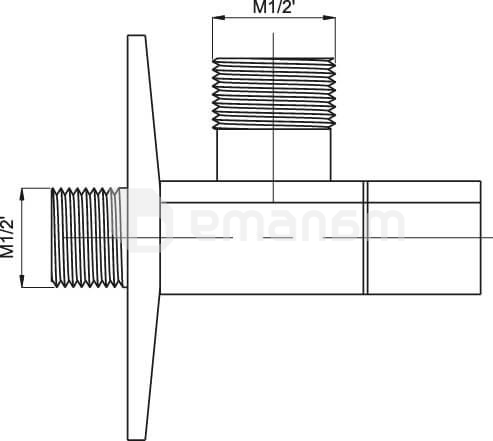 ვენტილი კუთხის კერამიკული RUBINETA 662014 1/2" x 1/2"