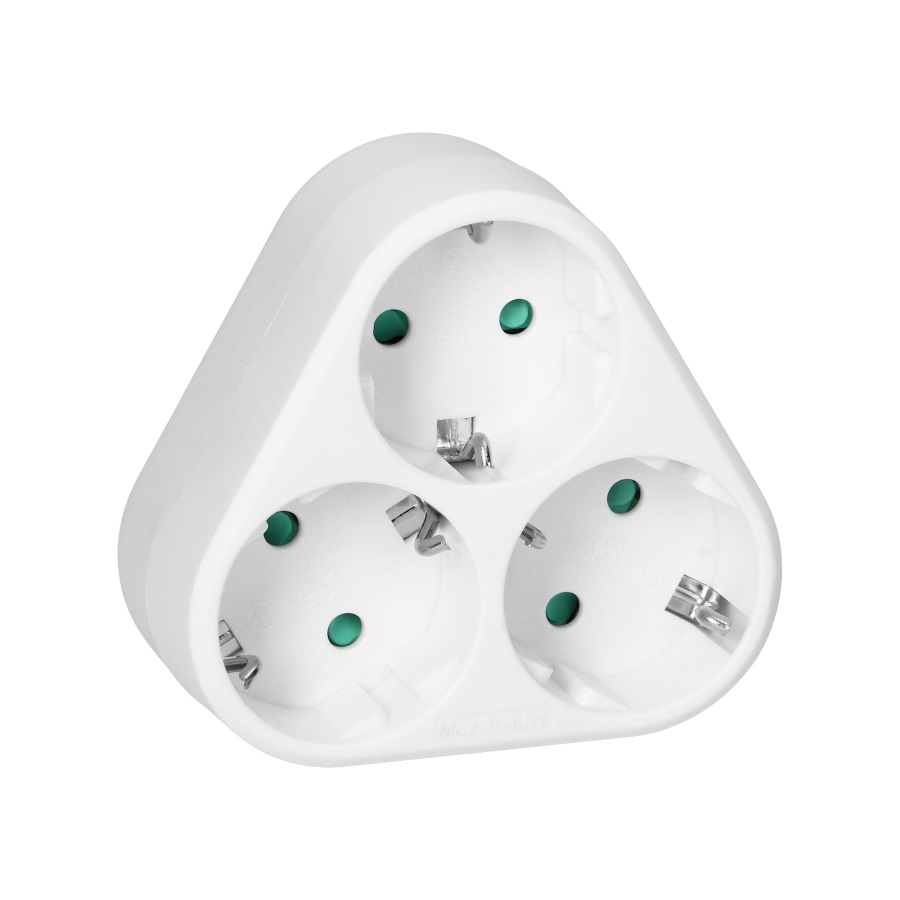 გამანაწილებელი ORNO Schuko 3 დამიწებთ თეთრი