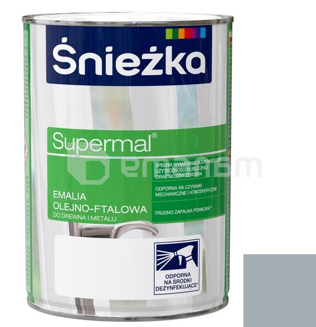 ემალი ზეთოვან-ფთალური Sniezka Supermal 800 მლ პრიალა ფოლადისფერი
