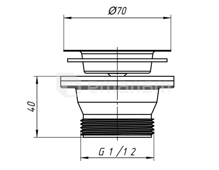 გაშვება უჟანგავი ბადით  ANI PLAST 1/2 " M100EU