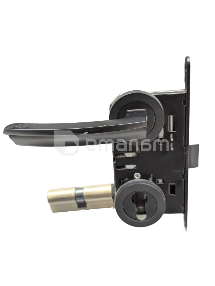 სახელური როზეტზე ზესადები ცილინდრით Besa 300027 შავი