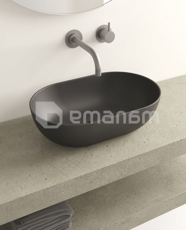 დასადგამი ხელსაბანი GALASSIA Dream matt black 60x38 სმ